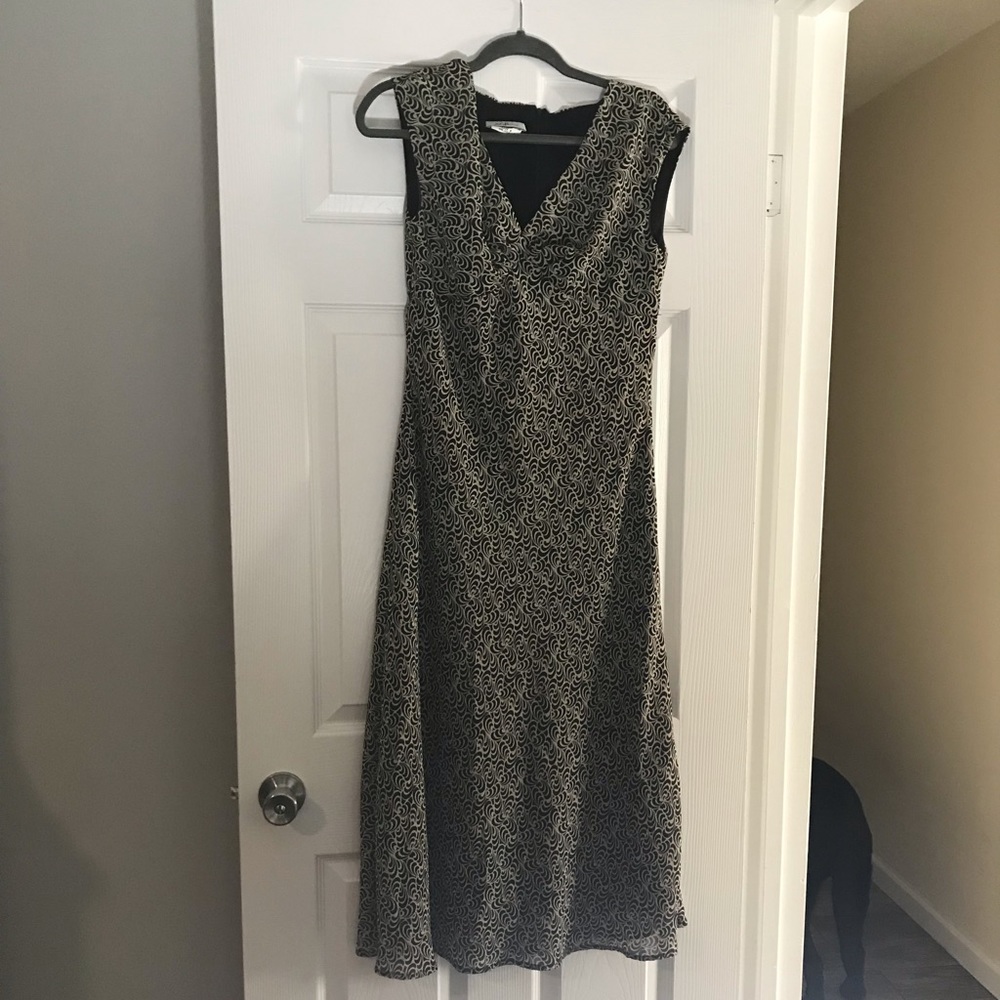 Black and gold printed dress
